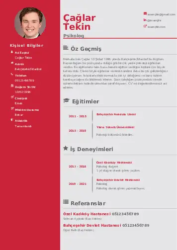 Psikolog CV Örnekleri cv indir